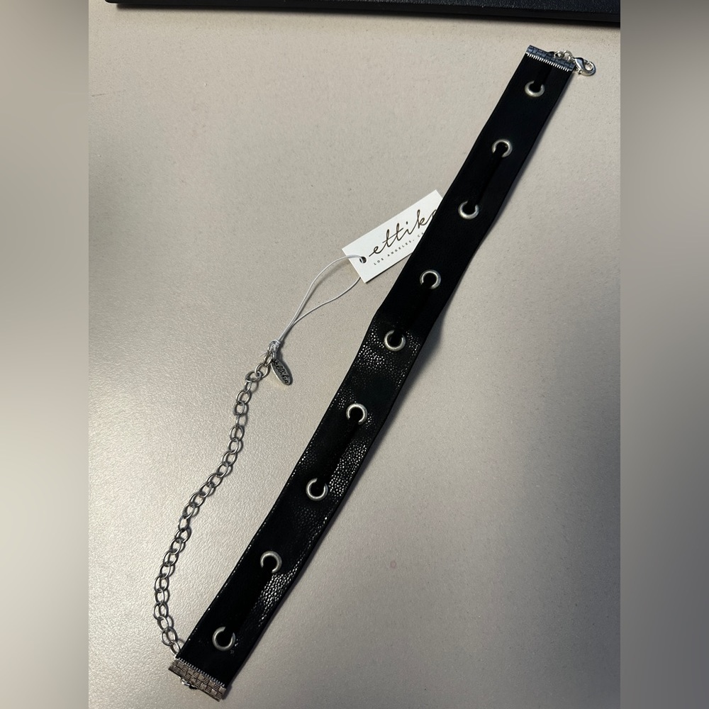 Ettika faux leather choker with grommet